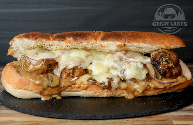 Cheesy Swedish Meatball Sub Sandwich